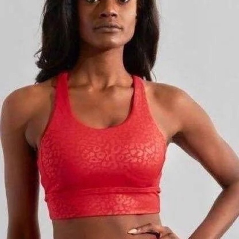BuffBunny Rosa Sports Bra Red Leopard Large